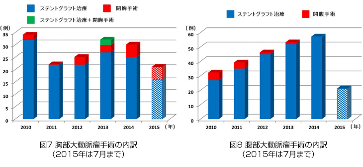 胸部・腹部大動脈瘤手術の内訳グラフ