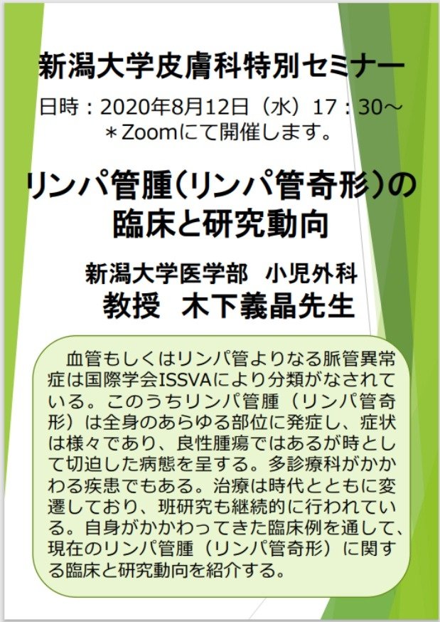 2020年８月12日木下義晶先生Web特別講演セミナー
